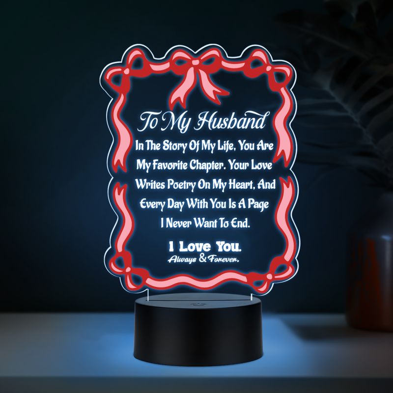 Couples Led Night Lamp Gift Item for Wedding, Anniversary, Birthday & Valentine's Day Romantic Gift for Couples  (to My Husband Gift)